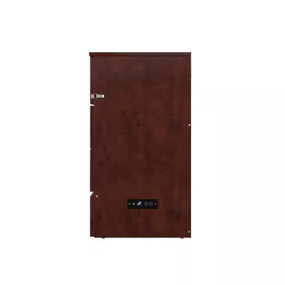 Deerfield Walnut Brown Wood Frame Full Murphy Bed Chest with 6 In. Mattress, Storage Drawer and Built-In Charger