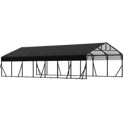 20X40 Ft Metal Carport Kits with Galvanized Steel Roof, Heavy Duty Metal Roof Carport with Enhanced Base, Tallmetal Carports Kits Garage for Tractors, Pickup, Boat, Car